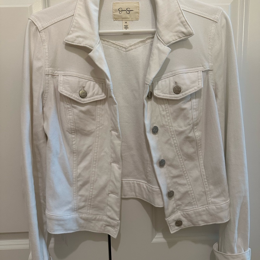 Jessica Simpson Classic White Jean Jacket